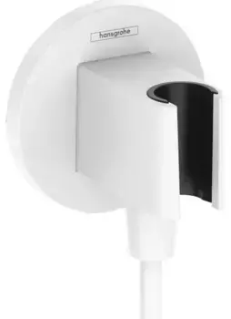 Подключение для душевого шланга «Hansgrohe» FixFit S 26888700 с держателем для лейки белое матовое