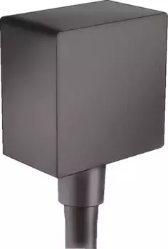 Подключение для душевого шланга «Hansgrohe» FixFit Square 26455340 с обратным клапаном шлифованный чёрный хром