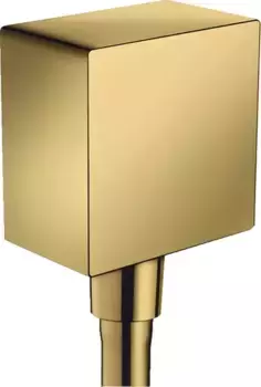 Подключение для душевого шланга «Hansgrohe» FixFit Square 26455990 с обратным клапаном полированное золото