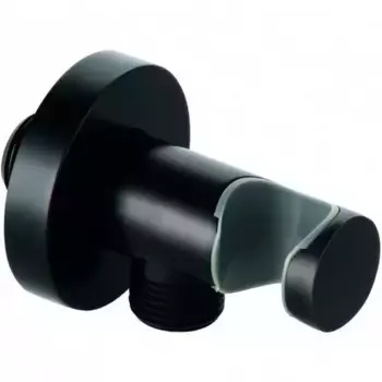 Подключение для душевого шланга «Kludi» 605473900 с держателем для лейки чёрное матовое