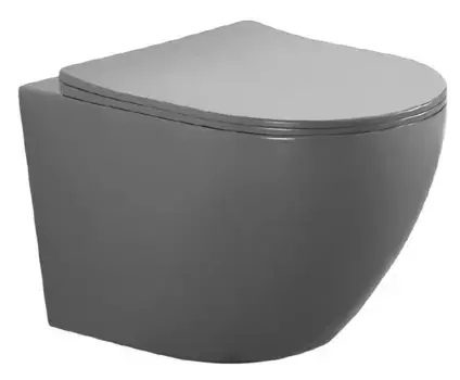 Подвесной унитаз безободковый «Акватек» AQ1901-MG Европа серый иатовый без сиденья дюропласт с микролифтом серое