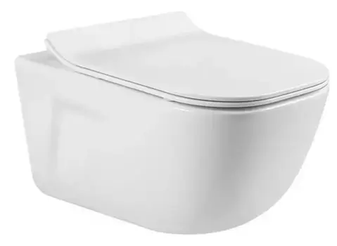 Подвесной унитаз безободковый «Акватек» Дива AQ2012-00 белый с сиденьем дюропласт с микролифтом белое