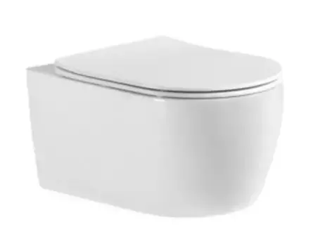 Подвесной унитаз безободковый «Акватек» Европа AQ1106-00 белый с сиденьем дюропласт с микролифтом белое