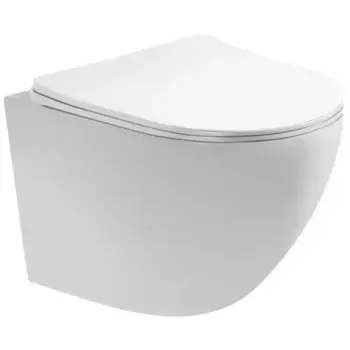 Подвесной унитаз безободковый «Акватек» Европа AQ1900-00 белый с сиденьем дюропласт с микролифтом белое