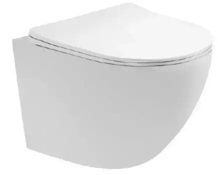 Подвесной унитаз безободковый «Акватек» Европа AQ1900T-00 белый с сиденьем дюропласт с микролифтом белое