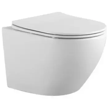 Подвесной унитаз безободковый «Акватек» Европа AQ1901-00 белый с сиденьем дюропласт с микролифтом белое