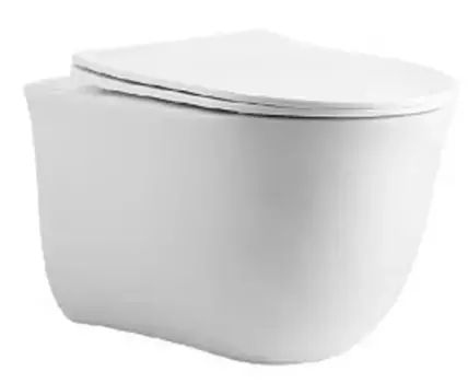 Подвесной унитаз безободковый «Акватек» Классик AQ1112-00 белый с сиденьем дюропласт с микролифтом белое