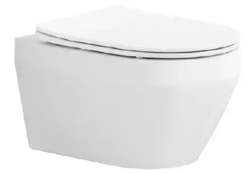 Подвесной унитаз безободковый «Акватек» Лея AQ1199-00 белый с сиденьем дюропласт с микролифтом белое