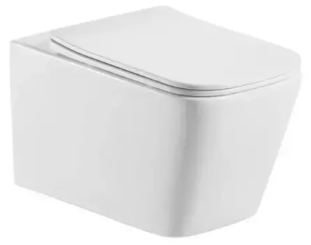 Подвесной унитаз безободковый «Акватек» Либра AQ0530N-00 белый с сиденьем дюропласт с микролифтом белое