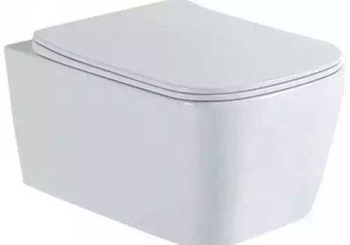 Подвесной унитаз безободковый «Акватек» Либра AQ1148N-00 белый с сиденьем дюропласт с микролифтом белое