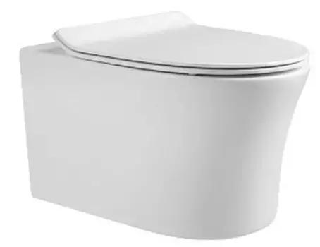 Подвесной унитаз безободковый «Акватек» Ника AQ2009-00 белый с сиденьем дюропласт с микролифтом белое