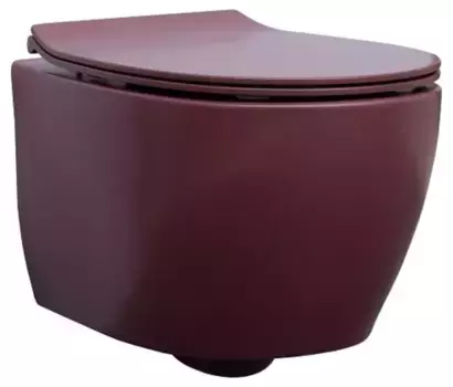 Подвесной унитаз безободковый «Allen Brau» Fantasy 4.11004.BD/4.11005.BD бордовый с сиденьем дюропласт с микролифтом