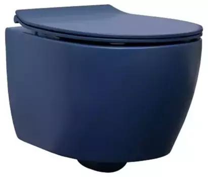 Подвесной унитаз безободковый «Allen Brau» Fantasy 4.11004.ID/4.11005.ID индиго с сиденьем дюропласт с микролифтом синее