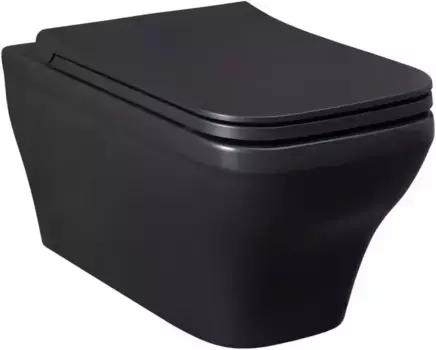 Подвесной унитаз безободковый «Allen Brau» Infinity 4.21011.31/4.21014.31 черный матовый с сиденьем дюропласт с микролифтом чёрное