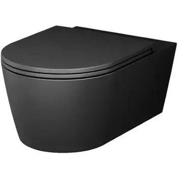 Подвесной унитаз безободковый «Am.Pm» Func FlashClean C8F1701MBSC черный матовый с сиденьем дюропласт с микролифтом