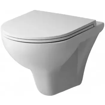 Подвесной унитаз безободковый «Am.Pm» Gem FlashClean C901700SC белый с сиденьем дюропласт с микролифтом