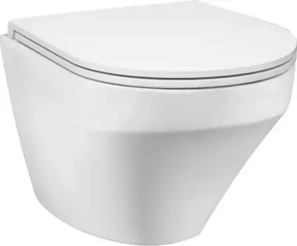 Подвесной унитаз безободковый «Am.Pm» Inspire C501700WH белый (C507853WH ) с сиденьем дюропласт с микролифтом