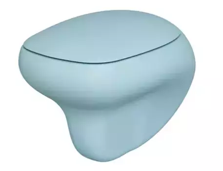 Подвесной унитаз безободковый «Ambassador» Diamond 123T20801R-122T20801 голубой матовый с сиденьем голубое