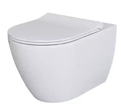 Подвесной унитаз безободковый «Ambassador» Queen 113T20001R-112T20001S белый с сиденьем белое