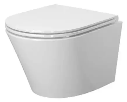 Подвесной унитаз безободковый «Ambassador» Ritz 233K19004RS белый с сиденьем дюропласт с микролифтом белое