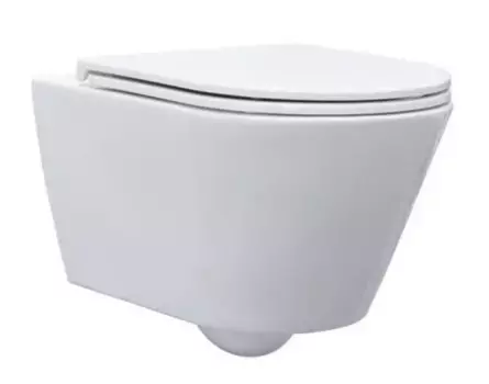Подвесной унитаз безободковый «Aquanet» Lake-W Rimless 316461/316465 белый с сиденьем дюропласт с микролифтом белое