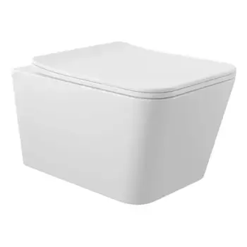 Подвесной унитаз безободковый «Aqueduto» Macio MAC0120 белый матовый с сиденьем дюропласт с микролифтом белое