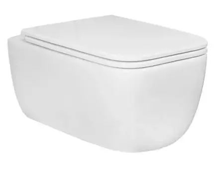 Подвесной унитаз безободковый «Azario» Flavia AZ-0076-UQ1 с сиденьем дюропласт с микролифтом белое
