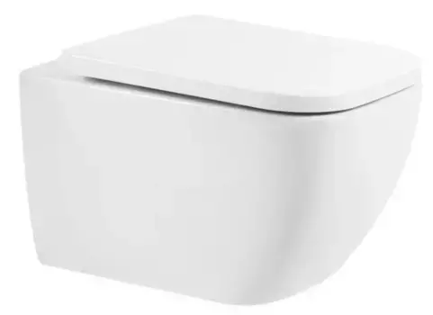 Подвесной унитаз безободковый «Belbagno» Alpina BB10100CHR белый (BB309SC) с сиденьем дюропласт с микролифтом