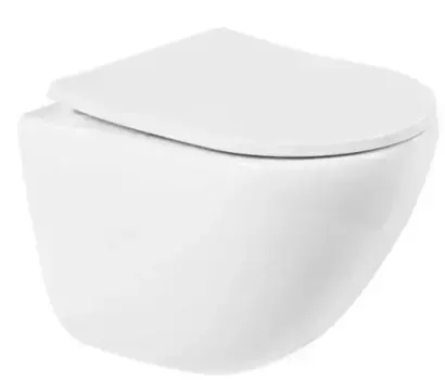 Подвесной унитаз безободковый «Belbagno» Amanda BB051CHR белый (BB2031SC) с сиденьем дюропласт с микролифтом