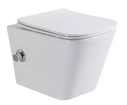 Подвесной унитаз безободковый «Belbagno» Due BB3103CHR-BS/SC белый с сиденьем дюропласт с микролифтом белое