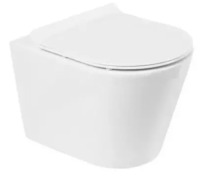 Подвесной унитаз безободковый «Belbagno» Flay-R BB053CHR белый (BB2111SC) с сиденьем дюропласт с микролифтом