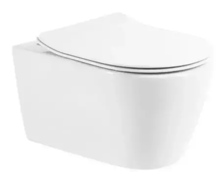 Подвесной унитаз безободковый «Belbagno» Marino BB105CHR белый (BB2034SC) с сиденьем дюропласт с микролифтом