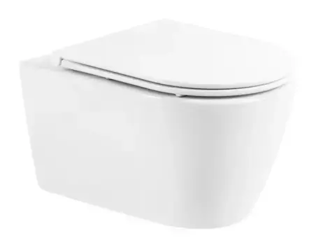 Подвесной унитаз безободковый «Belbagno» Marino BB105CHR белый (BB870SC) с сиденьем дюропласт с микролифтом