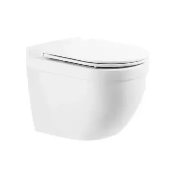 Подвесной унитаз безободковый «Belbagno» Senso-R BB017CHR белый (BB870SC) с сиденьем дюропласт с микролифтом