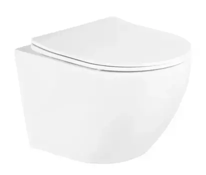 Подвесной унитаз безободковый «Belbagno» Uno BB3105CHR/SC белый с сиденьем дюропласт с микролифтом белое