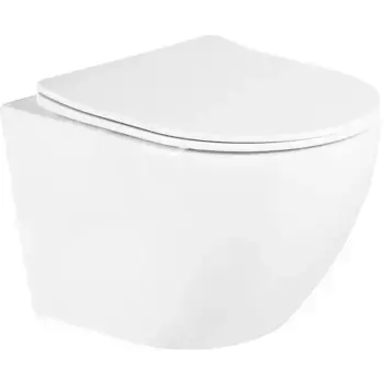 Подвесной унитаз безободковый «Belbagno» Uno BB3105CHR-SC белый с сиденьем дюропласт с микролифтом белое