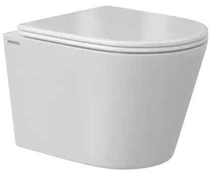 Подвесной унитаз безободковый «Berges Wasserhaus» 082255 Vita белый с сиденьем дюропласт с микролифтом белое