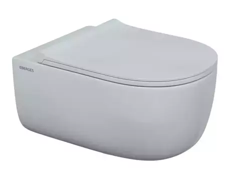 Подвесной унитаз безободковый «Berges Wasserhaus» Ego XL 082118 белый с сиденьем дюропласт с микролифтом белое