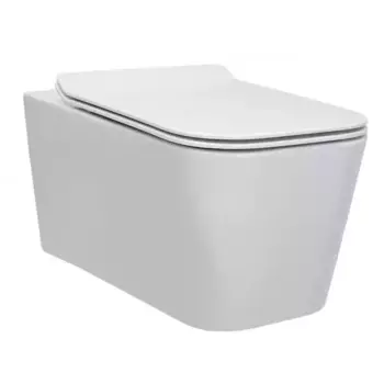 Подвесной унитаз безободковый «Berges Wasserhaus» Floe 082121 белый с сиденьем дюропласт с микролифтом белое