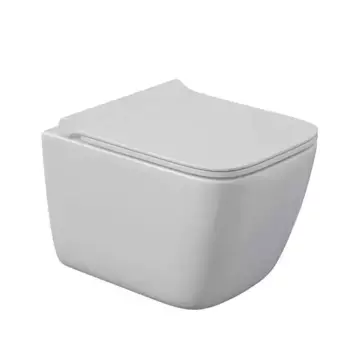 Подвесной унитаз безободковый «Berges Wasserhaus» Quattro S 082149 белый с сиденьем дюропласт с микролифтом белое