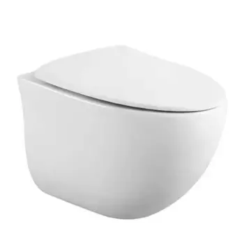 Подвесной унитаз безободковый «Black & White» Universe W-751 Rimless белый с сиденьем дюропласт с микролифтом белое