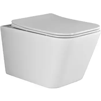 Подвесной унитаз безободковый «Ceramica Nova» Metric CN3007 белый с сиденьем дюропласт с микролифтом белое