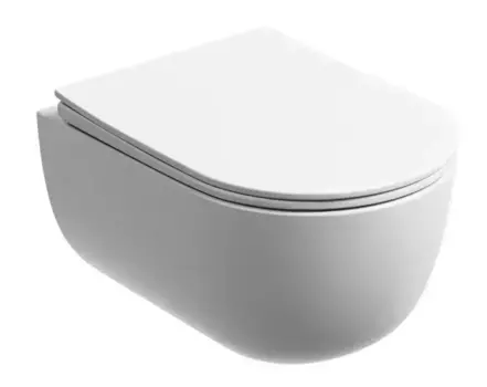 Подвесной унитаз безободковый «Ceramica Nova» Modena белый матовый с сиденьем дюропласт с микролифтом белое