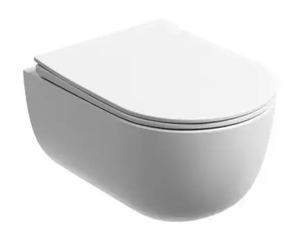 Подвесной унитаз безободковый «Ceramica Nova» Modena CN6063 белый с сиденьем дюропласт с микролифтом белое