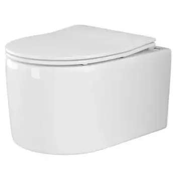 Подвесной унитаз безободковый «Ceramica Nova» Moments CN3003 белый с сиденьем дюропласт с микролифтом белое