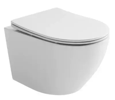 Подвесной унитаз безободковый «Ceramica Nova» Uno Rimless CN11001 белый с сиденьем дюропласт с микролифтом белое