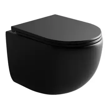 Подвесной унитаз безободковый «Ceramica Nova» Up CN4007MB черный матовый с сиденьем дюропласт с микролифтом чёрное