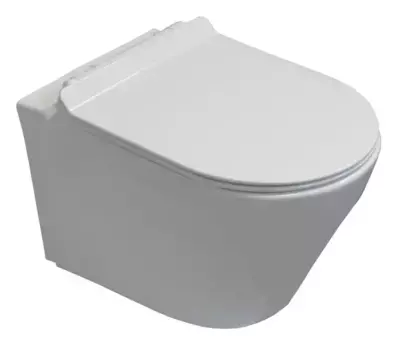 Подвесной унитаз безободковый «Cerutti» Ortler Aria B-2380-3 белый с сиденьем дюропласт с микролифтом белое