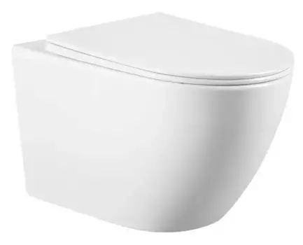 Подвесной унитаз безободковый «Charus» Estella EWC700-121W белый с сиденьем дюропласт с микролифтом белое