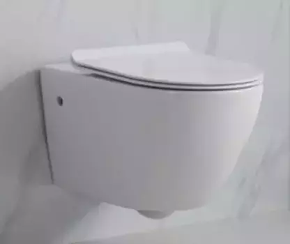 Подвесной унитаз безободковый «Esbano» Fortex ESUPFORTW белый с сиденьем дюропласт с микролифтом белое